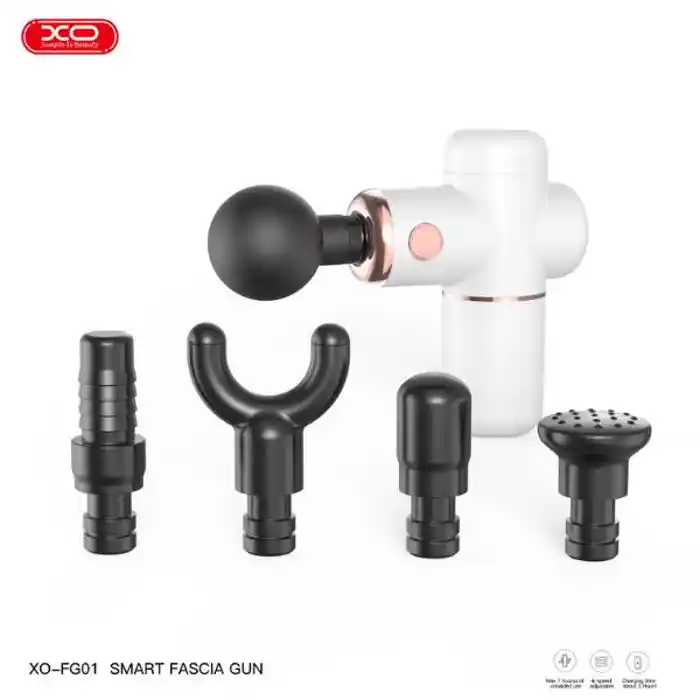 XO FG01 Smart Fascia Massage Gun with 4 Replacement Heads